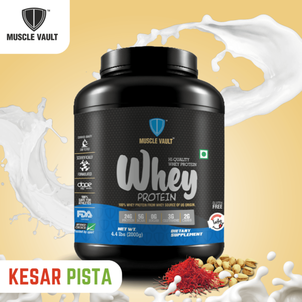 Muscle Vault Whey Protein Kesar-Pista